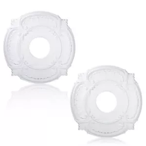 2 Pieces PU Ceiling Medallion Decorative Ceiling Fan Medallion Round Home Lighti - Picture 1 of 5