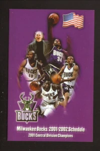 Milwaukee Bucks Ray Allen Sam Cassell Glenn Robinson 2001-02 Pocket Schedule - Picture 1 of 1