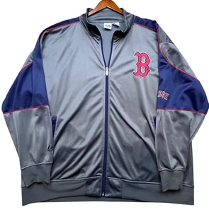 Chaqueta Majestic Boston Red Sox Para Hombre 4XL Gris Cremallera Completa Manga Larga Poliéster - Imagen 1 de 10