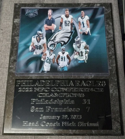 Philadelphia Eagles 2022 NFC Champions plaque - New Lower Pricing!! Cover