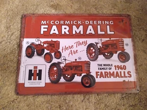 LETRERO METÁLICO FARMALL 16,75 X 12 COSECHADORA INTERNACIONAL 1940 FAMILIA DE TRACTORES - Imagen 1 de 3