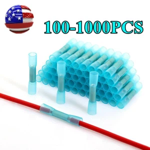 1000/100x Wärmeschrumpf Wasserdicht Drahtverbinder Blau 14-16AWG Stoßdichtung Terminal - Bild 1 von 12