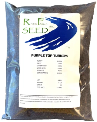 Food plot seed Purple Top Turnips. 5lbs Brassica Free shipping - Image 1 of 2