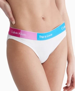 Calvin Klein Womens This Is Love Bikini Panty White Multi Size M 0041 - Picture 1 of 1