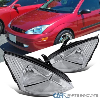 Fits 00-04 Ford Focus ZX4 SE LX Clear Replacement Headlights Head Lights Lamps Foto 1 de 4