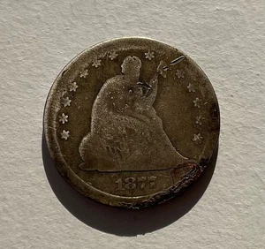 Cuarto de plata libertad sentada 1877S - Imagen 1 de 6