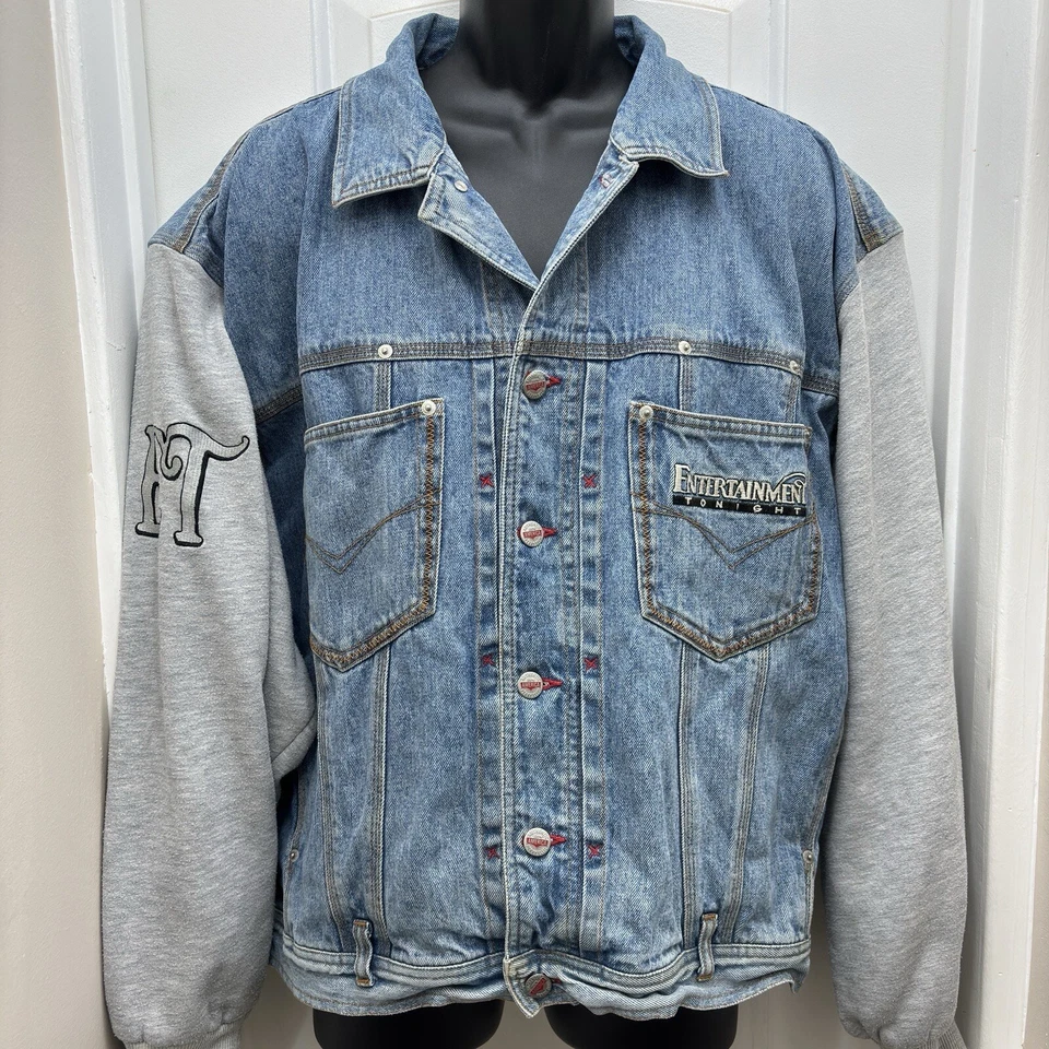 Perry Ellis America Entertainment Tonight Show Crew Logo Denim Jacket XL - RARE - Image 1 of 4
