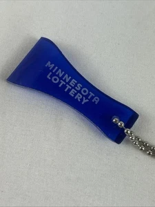 Minnesota Lottery Ice Scraper Keychain Scratch Off Tool Blue Acrylic 2” - Picture 1 of 4