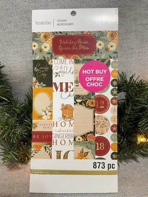Recollections Holiday Spice Christmas Sticker Book Scrapbooking Gift Tags 873 Pc - Image 1 of 4