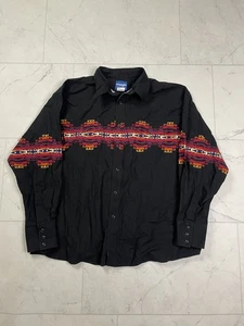 VINTAGE 90 WRANGLER SUNSET AZTEC SNAP BUTTON WESTERN COWBOY SHIRT SZ XXL EUC - Picture 1 of 11