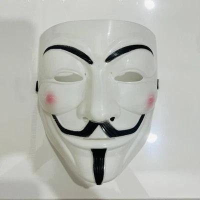 Маска для лица хакера Anonymous Vendetta Guy Fawkes для взрослых на Хэллоуин модная вечеринка  - Изображение 1 из 2