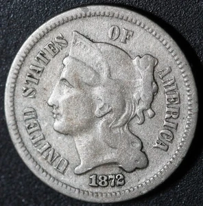 Tres 3 centavos de níquel 1872 - Imagen 1 de 2