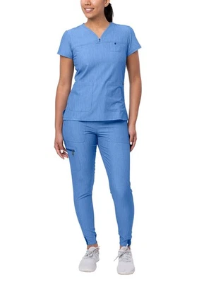 Adar Pro Movement Booster Women Sweetheart V-Neck Scrub Top & Scrub Pants - Image 1 of 4