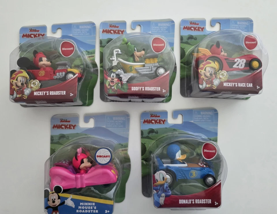 Disney Jr Set of 5 Diecast Roadsters Mickey Minnie Donald & Goofy 2021 - Image 1 of 4