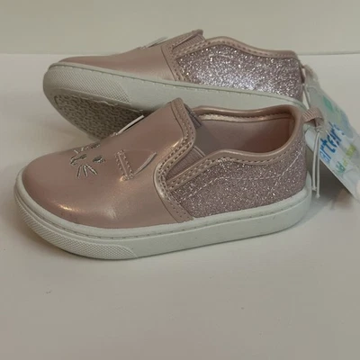 Zapatilla deportiva sin cordones Carter's Child of Mine Baby Girl talla 6 rosa brillante Ciro Cat NUEVA Foto 1 de 4