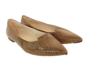 CALLISTO of CALIFORNIA Shoes Flats Loafers BROWN Reptile Snake Pattern Women's 8 - Picture 1 of 12