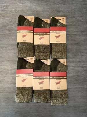 Red Wing Boot Socks. 6 Pack. Deep Toe-Capped  Wool, XL ..12-15 Men’s Olive/khaki - Image 1 of 4
