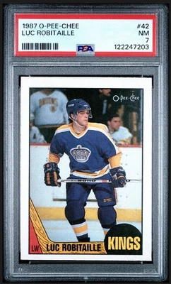 1987 O-Pee-Chee Luc Robitaille Rookie #42 PSA 7 Foto 1 de 3