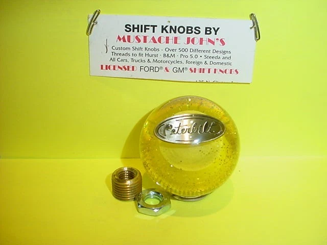 Peterbilt Años 60 - 70 Retro Brillo 2" Perilla de Cambio Personalizada, Logo Plateado (Amarillo) Foto 1 de 1