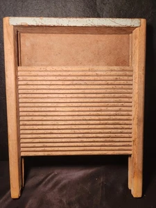 VINTAGE/ANTIGUO - Tablero de lavado de madera decoración rústica pintura verde azulado - Imagen 1 de 13