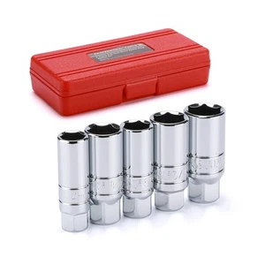 5PCS 3/8" Drive Spark Plug Socket Set, CR-V, SAE and Metric, 3/8" Drive 6-Poi... - Picture 1 of 5