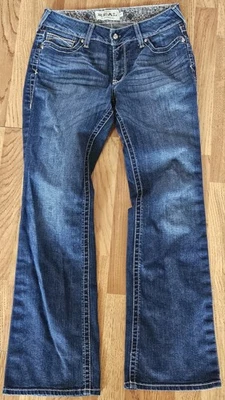 Pantalones de mezclilla elásticos Ariat Real Riding 31R azul océano punto de látigo corte bota Foto 1 de 4