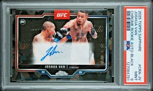 JOSHUA VAN 2025 TOPPS CHROME SAPPHIRE UFC BLACK REFRACTOR AUTO /10 RC PSA 9 - Picture 1 of 2