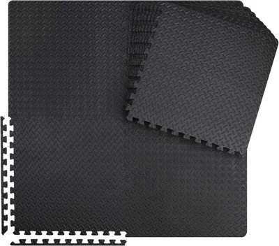 innhom 12/24/48 Tiles Gym Flooring Mats Exercise Mat for Floor 12 black  - Image 1 of 4
