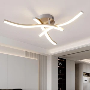 Luz de techo LED, acabado níquel satinado, 3 luces, 18 vatios, blanco cálido (3000 K)  - Imagen 1 de 5