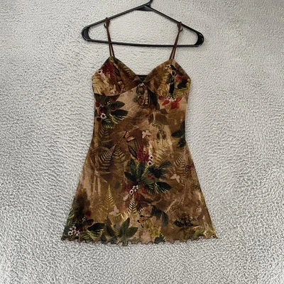 Urban Outfitters Y2K Dress Womens XS Butterfly Fairy Slip Mesh Lettuce Hem - Image 1 of 4
