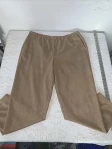 EILEEN FISHER Soft Wool Flannel Wide Leg Ankle Pants Honey Tan Sz L NICE - Picture 1 of 10