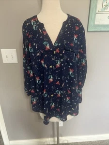 Blusa Torrid Disney Princesa Ariel Azul Georgette Harper 1 - Imagen 1 de 8