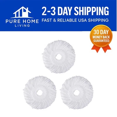 Cabezales de repuesto duraderos para fregona giratoria de microfibra - ajuste universal de 6,3", paquete de 3 Foto 1 de 4