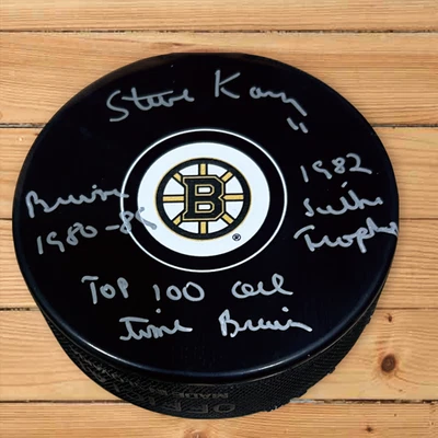 DISCO AUTÓGRAFO STEVE KASPER BOSTON BRUINS CON ESTUCHE INSCRIPCIONES AUTOMÁTICAS ¡RARO! Foto 1 de 3