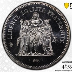 France, Hercules, 50 Francs 1980, Silver, PCGS MS66 - Key Date! - Picture 1 of 5