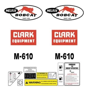 JUEGO DE CALCOMANÍAS CARGADOR MINICARGADORA M-610 calcomanías Bobcat M610  - Imagen 1 de 1