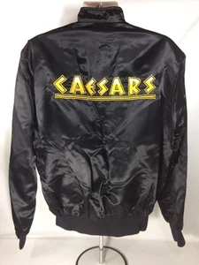 Caesars Tahoe XL Black Satin Jacket Made USA Casino Gambling Resort Hotel Palace - Picture 1 of 10
