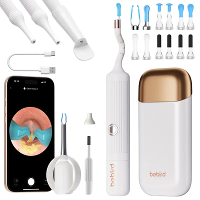 Bebird Ohrenschmalz Entferner Otoskop 1920P HD Flexibler Ohrenreiniger Pinzette