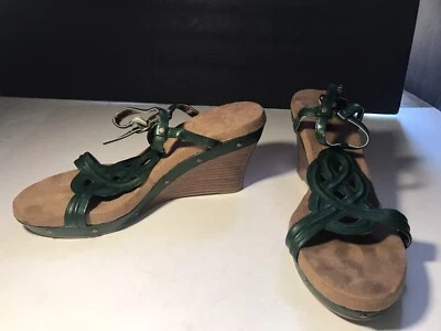 NEW Green Women’s Shoes Size 10  Strappy Espadrilles Wedge Heels Soft Sole - Image 1 of 4