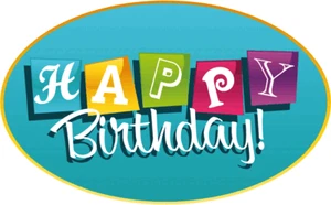 Happy Birthday Mixed Letters Oval Car Bumper Sticker Decal - Picture 1 of 1