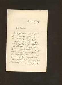 JURGEN BONA MEYER: signed 1879 letter by German philosopher - Bonn - Neo-Kantian - Picture 1 of 1