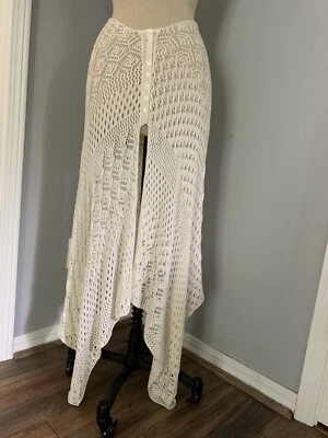 Falda Capa Asimétrica Encaje Crochet Y2K De Colección Años 90 Gótica Boho Victoriana Web Fantasma Foto 1 de 4