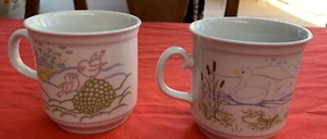 Vintage SCHUMANN ARZBERG Bavaria Ducks/ Birds Mugs x2 . (Ea 350 mls cap) - Picture 1 of 10