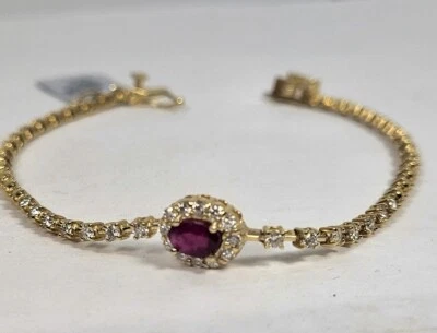 Ruby Tennis Braclet 14K White Gold Fine Quality Made in The USA 20yr on eBay - Image 1 of 4