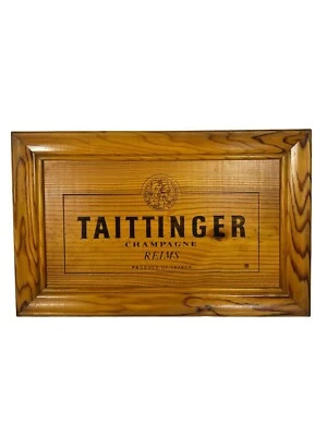 Taittinger 香槟框木制促销标志壁挂 16.5 x 10.5 — 第 1/4 张图片