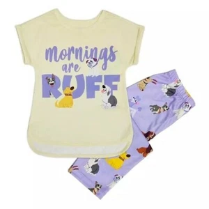 DISNEY DOGS PAJAMAS 2-PC SET GIRL SIZE 5/6 DISNEY STORE MORNINGS ARE RUFF NWT - Picture 1 of 7