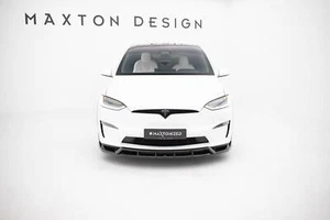 Attacco Anteriore per Tesla Model X Mk1 Facelift Nero Lucido Spoiler Labbro Spada  - Foto 1 di 8