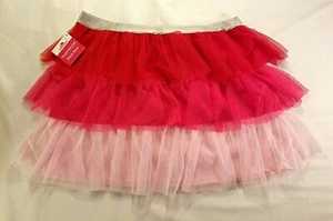 Girls Red And Pink Valentines Day Mesh Skirt Size XXL (18) Nice New Costume - Picture 1 of 4