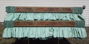 Pair Antique Custom Cornice Pelmet Box Valance Window Treatment Needlepoint - Picture 1 of 14