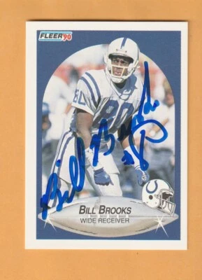 Bill Brooks Indianapolis Colts AUTO Signed 1990 Fleer Boston Terriers 1N - Image 1 of 2